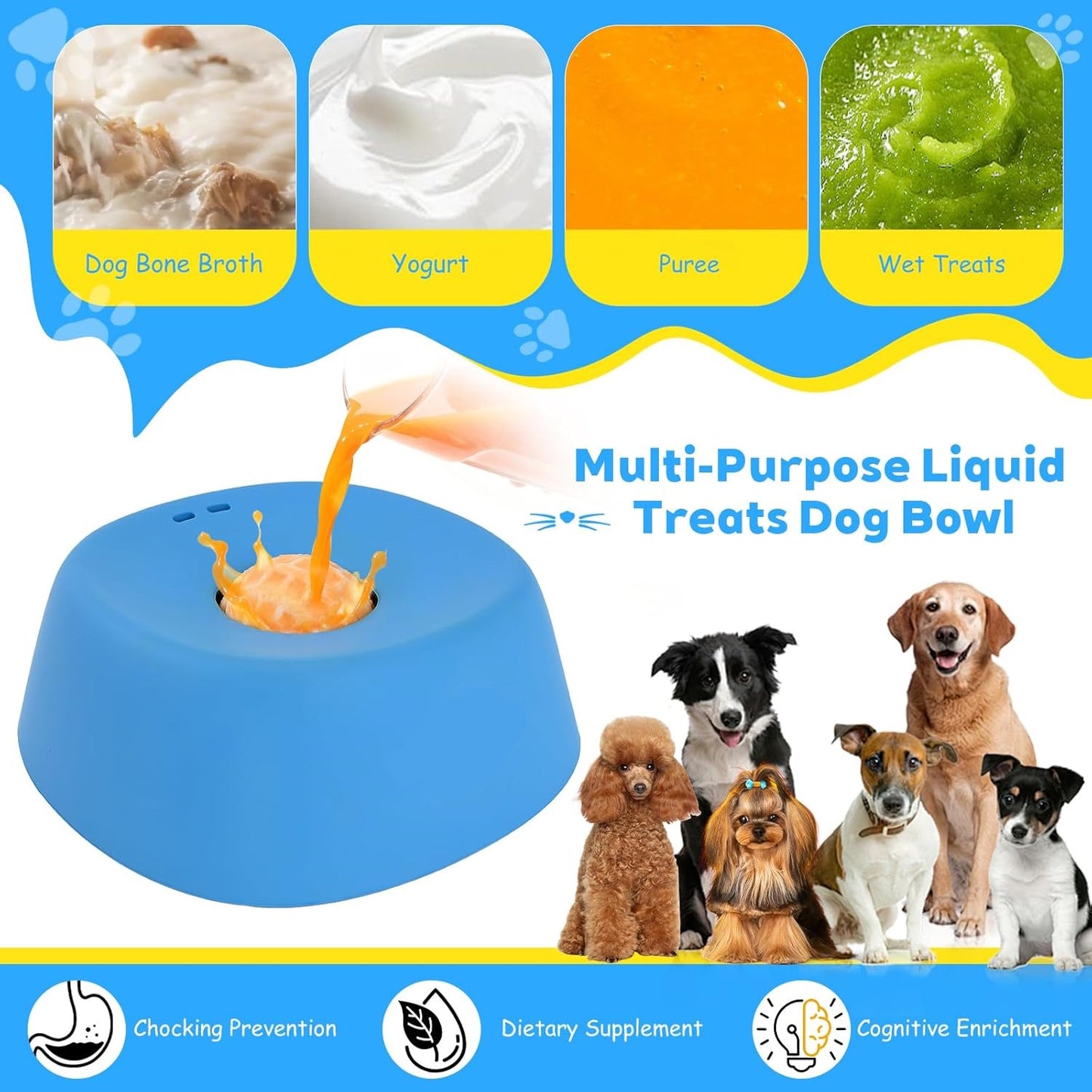 Elamé Anti-Choking Slow Feeder Dog Bowl